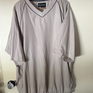 Men's FootJoy Tan V-Neck Pullover Wind Breaker XXL